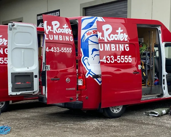 Van of Mr. Rooter Plumbing in New Westminster