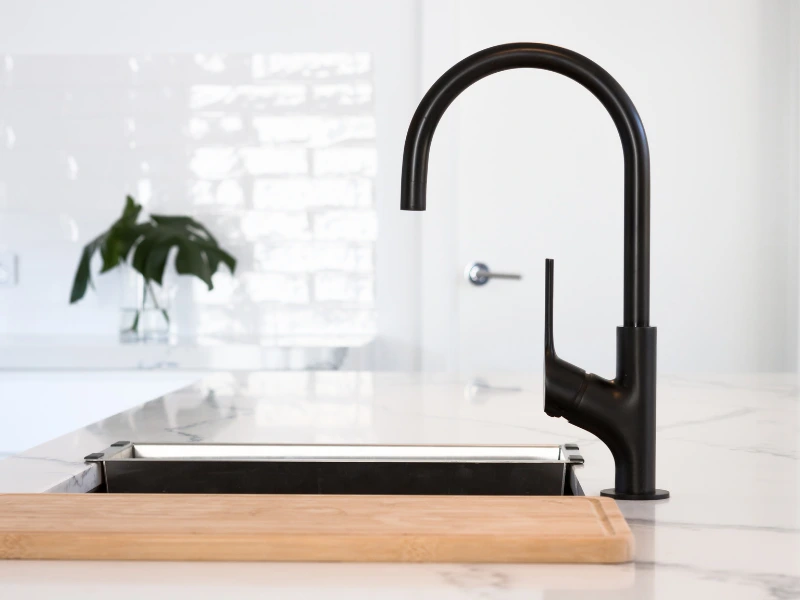 black finish faucet.