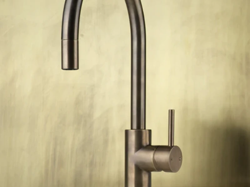 Oil rubbed bronze finish faucet.