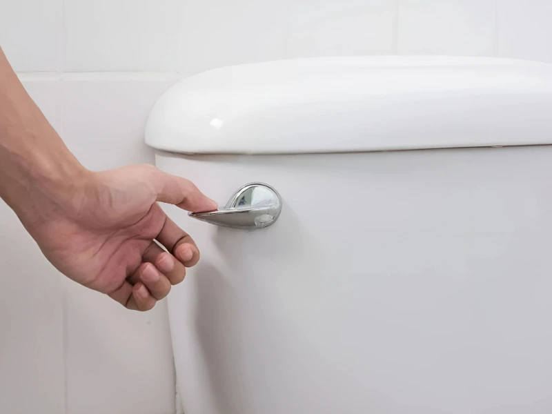 Someone flushing a toilet.