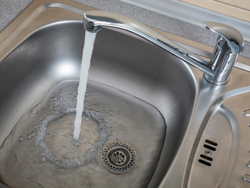 stainless steel sink.