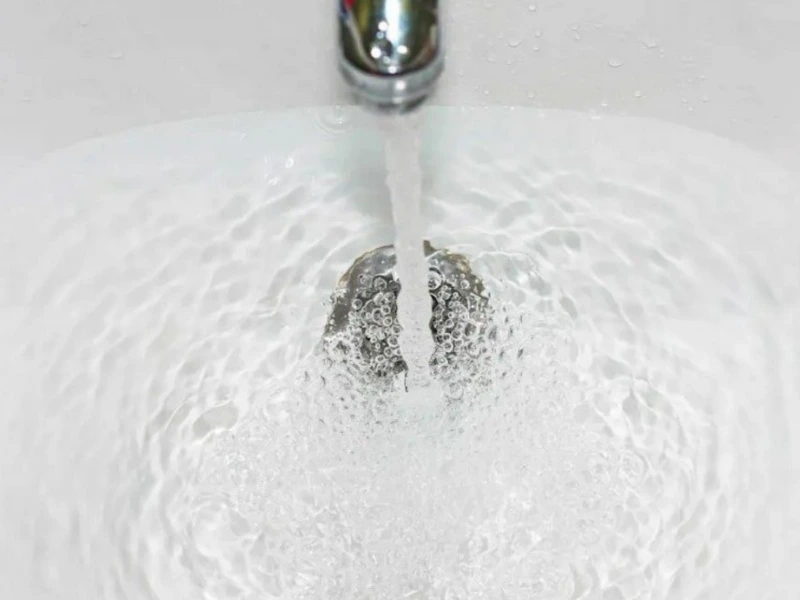 slow draining water.