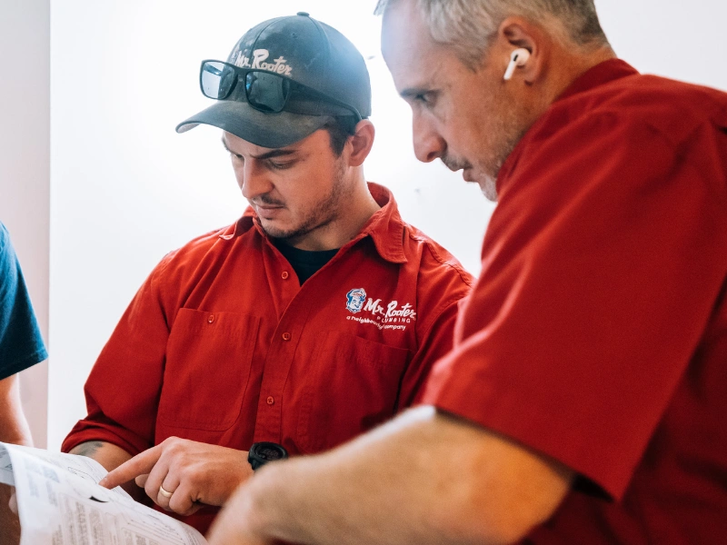 Two Mr. Rooter professionals.