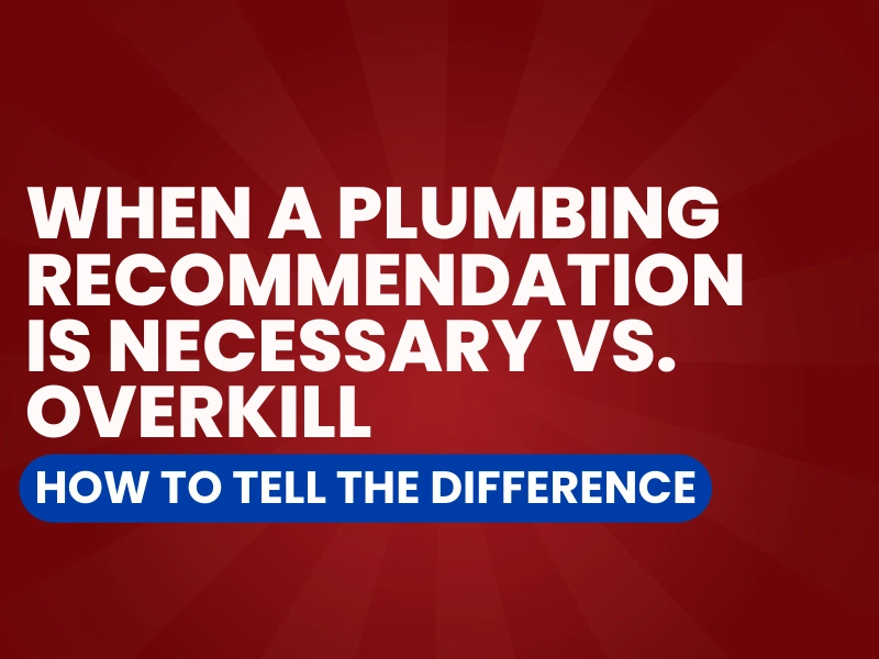 Plumbing recommendation graphic.