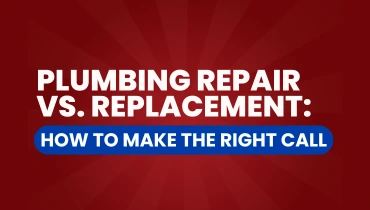 Plumbing repair vs. replacement graphic.
