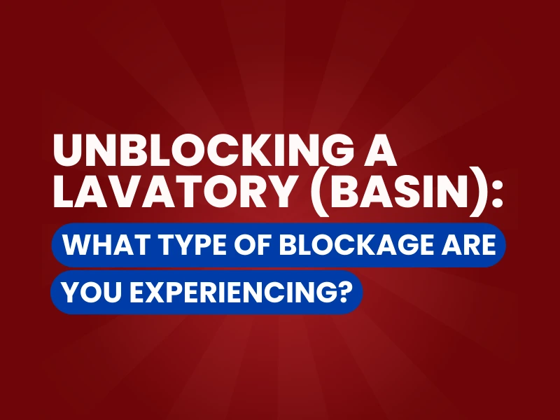 Unblocking a lavatory graphic.